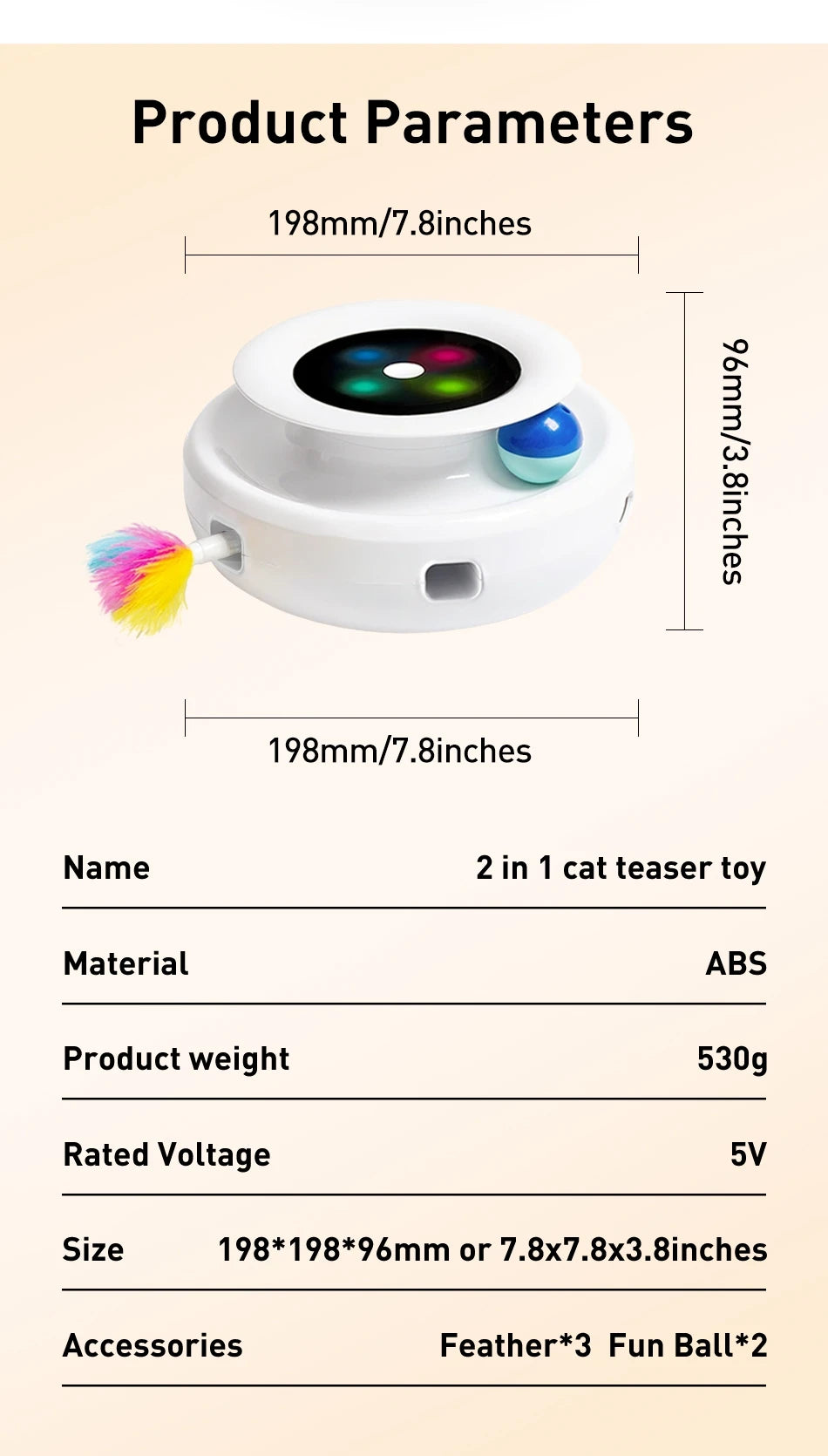 2 in 1 Automatic Feather Fun Ball Toy
