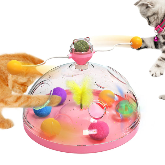 Spinning Track Balls & Feather Teaser Toy
