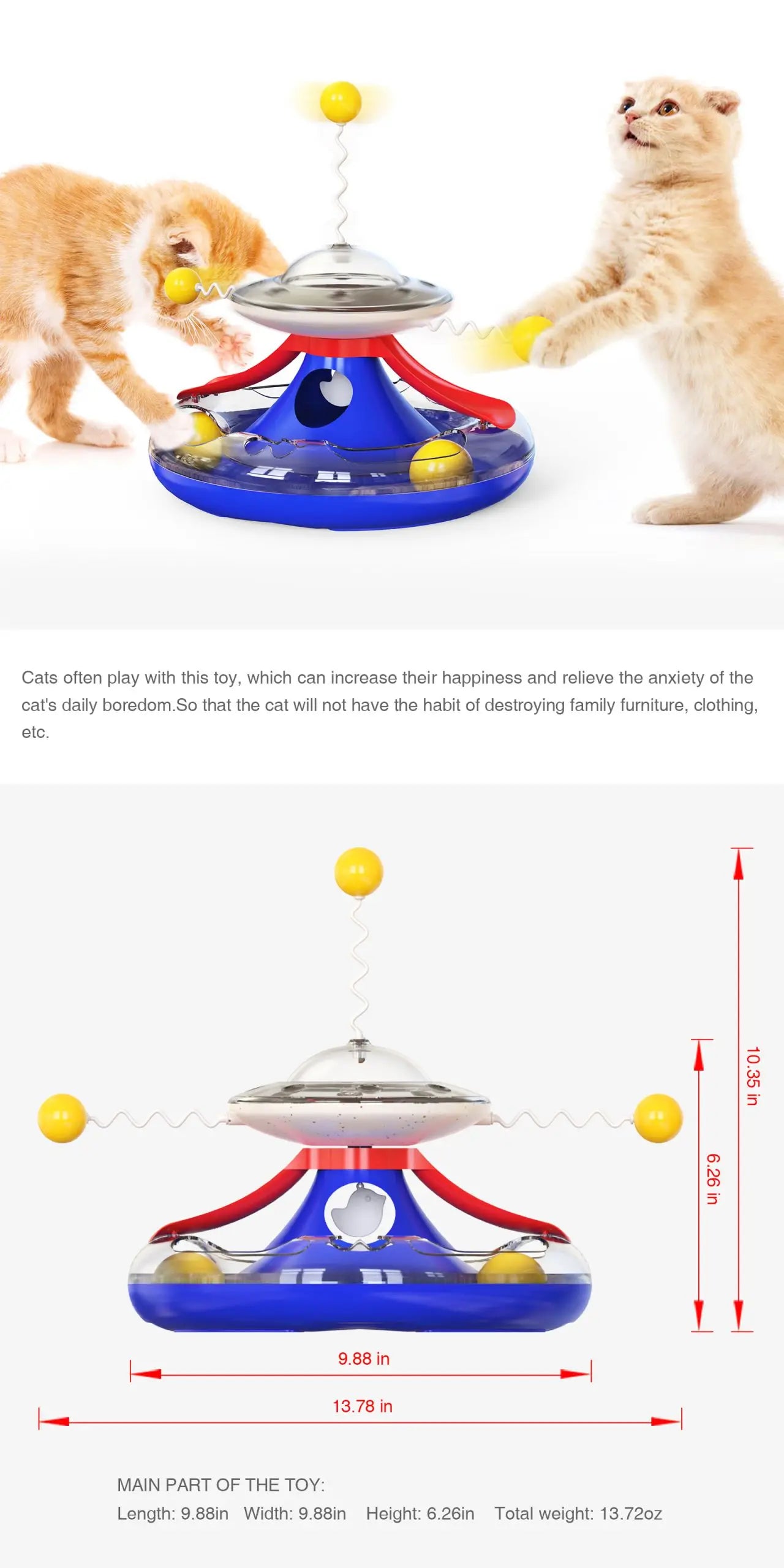Spinning Track Balls & Feather Teaser Toy