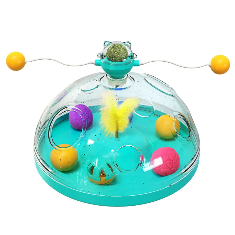 Spinning Track Balls & Feather Teaser Toy