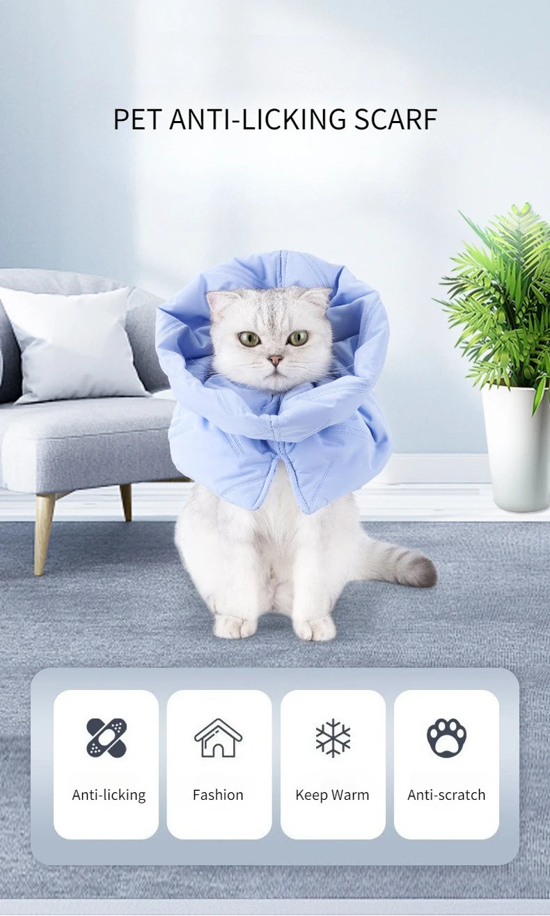Cat Anti Lick Scarf Warm Elizabethan Collar