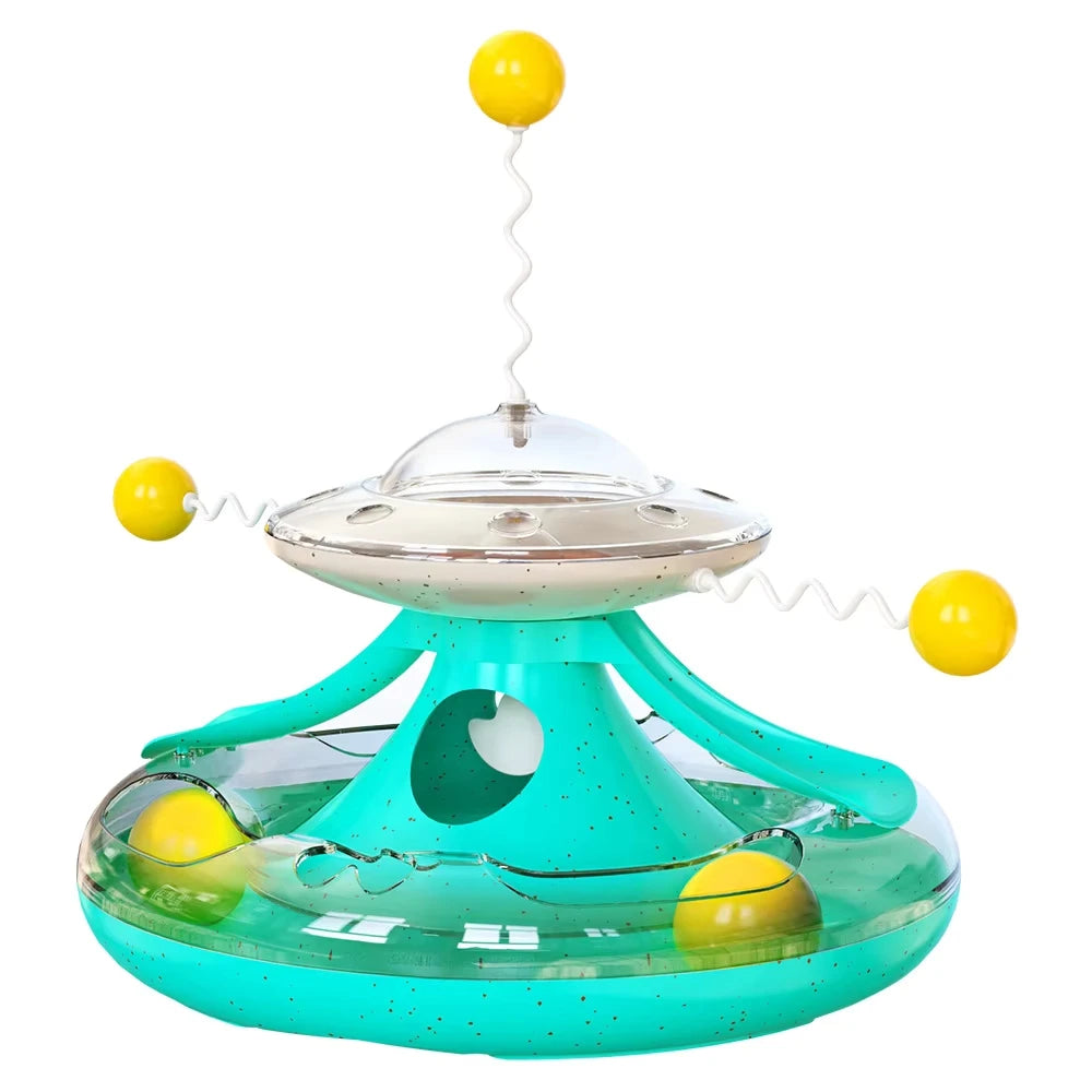 Spinning Track Balls & Feather Teaser Toy