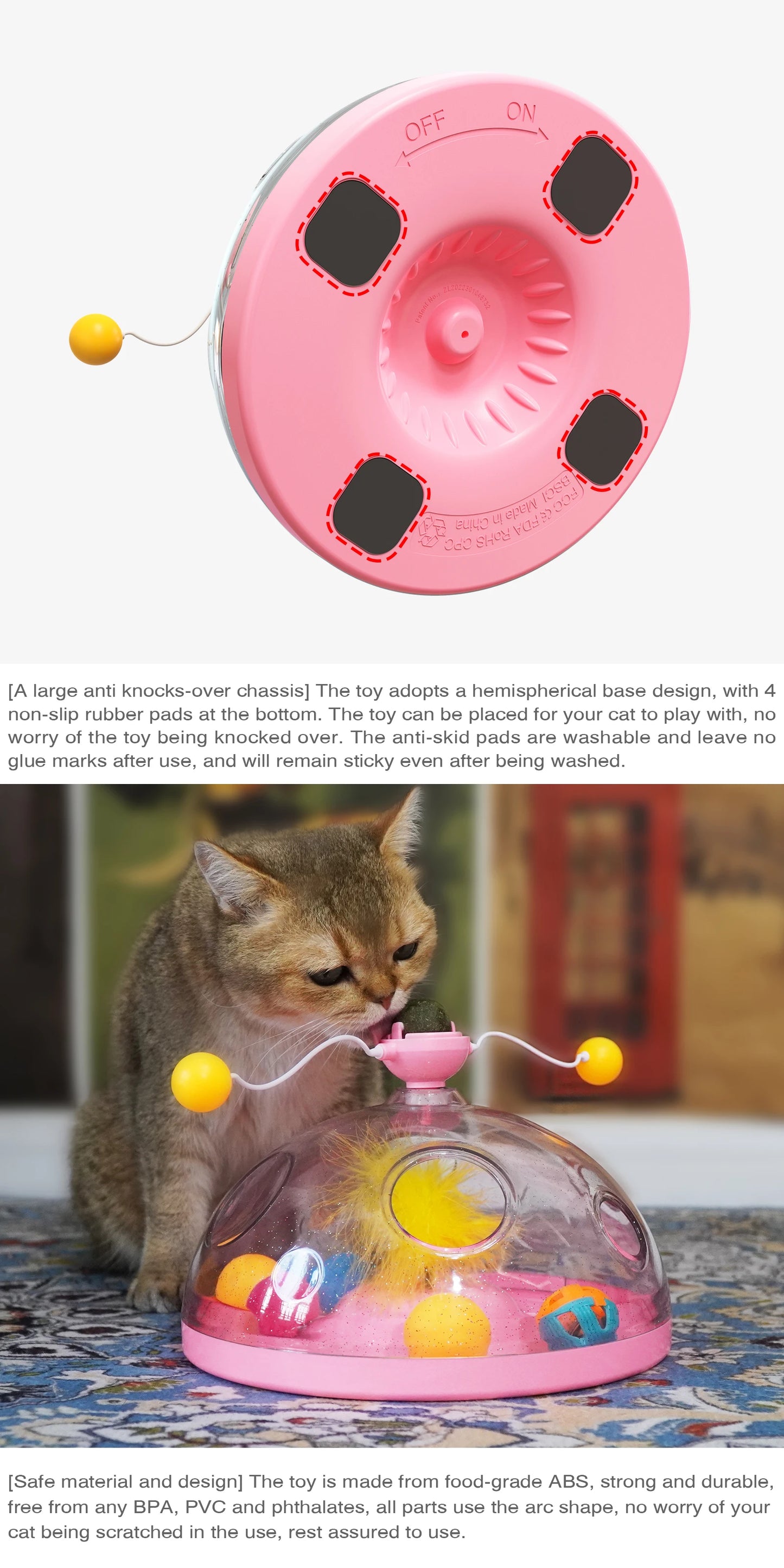 Spinning Track Balls & Feather Teaser Toy