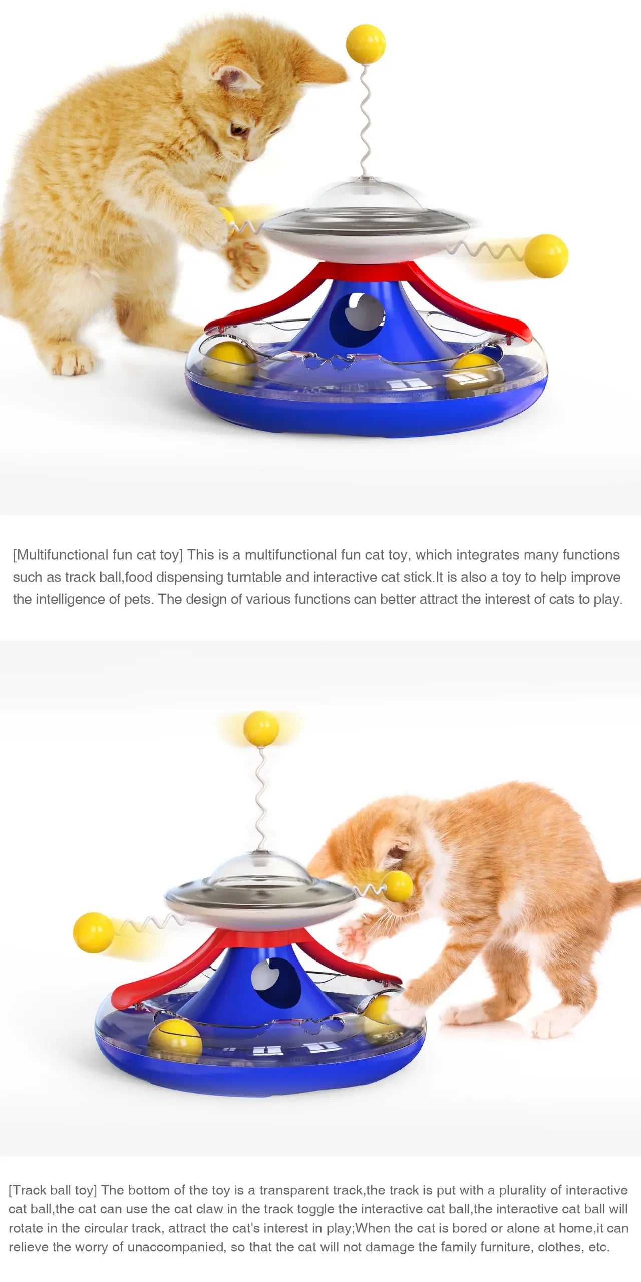 Spinning Track Balls & Feather Teaser Toy