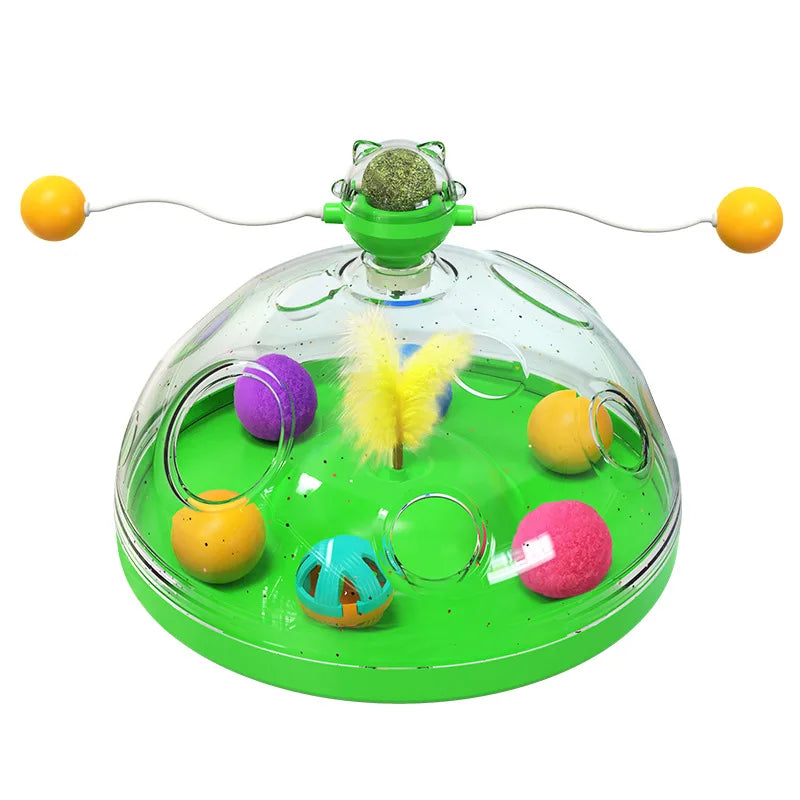 Spinning Track Balls & Feather Teaser Toy