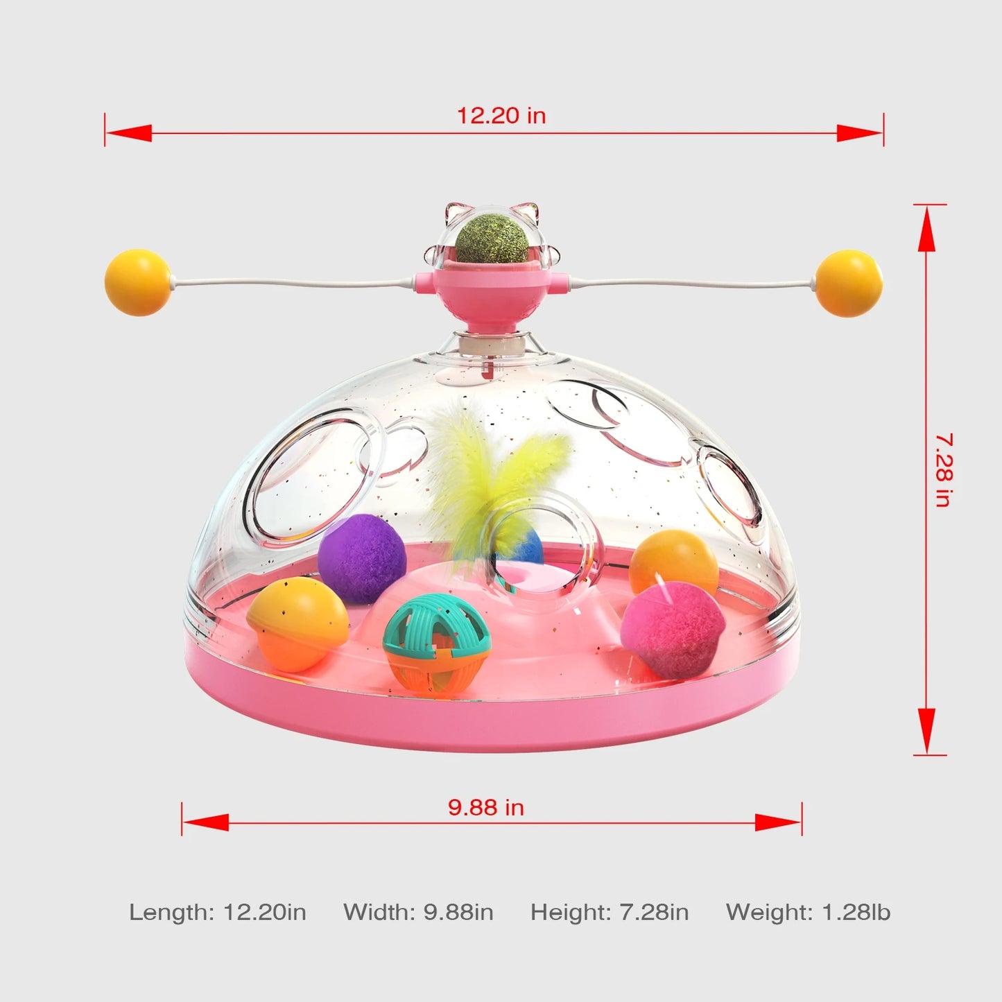 Spinning Track Balls & Feather Teaser Toy