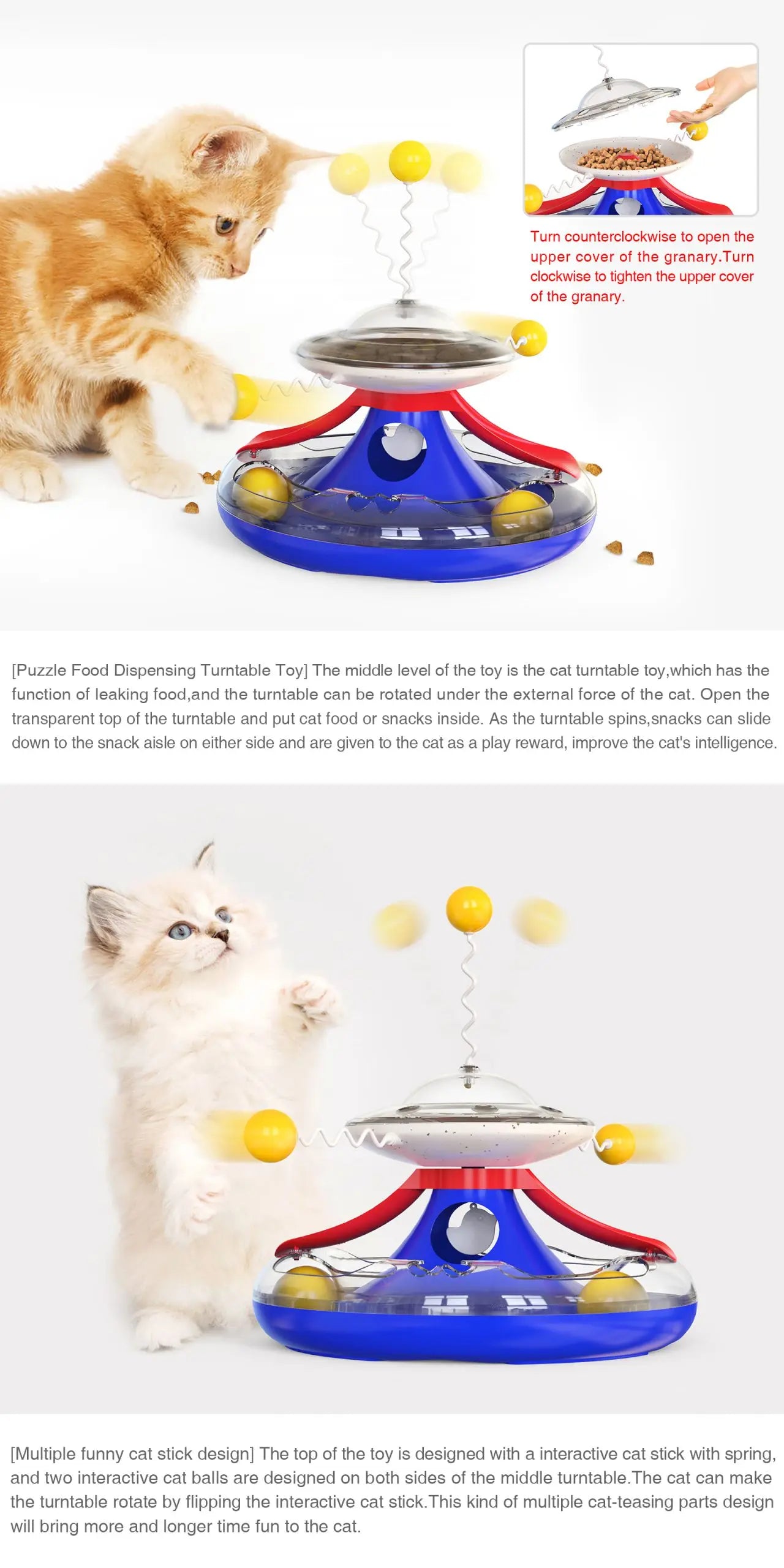Spinning Track Balls & Feather Teaser Toy
